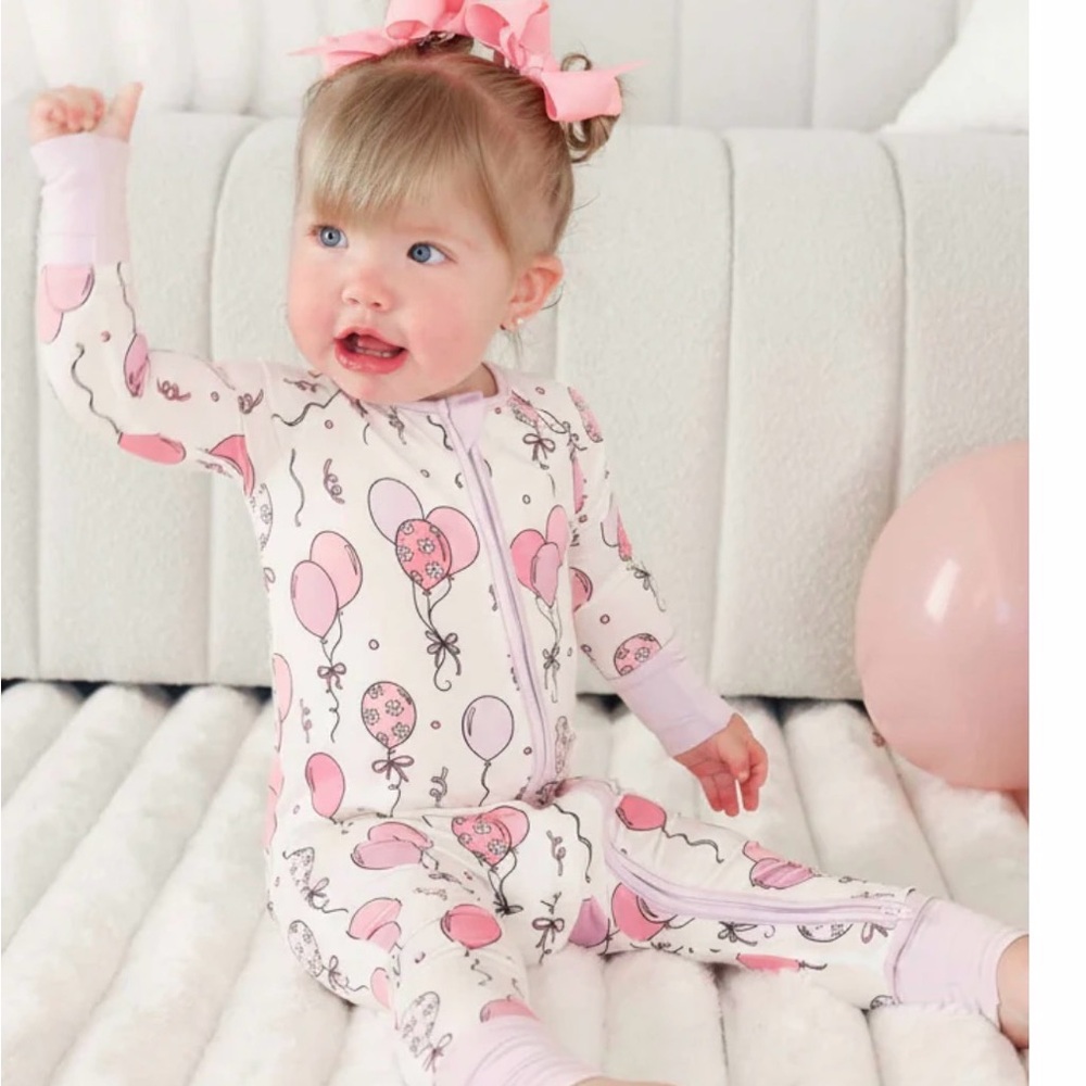 Caden Lane Pink Balloon Footie
